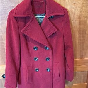 Calvin Klein Women's Burgundy Wool Peacoat